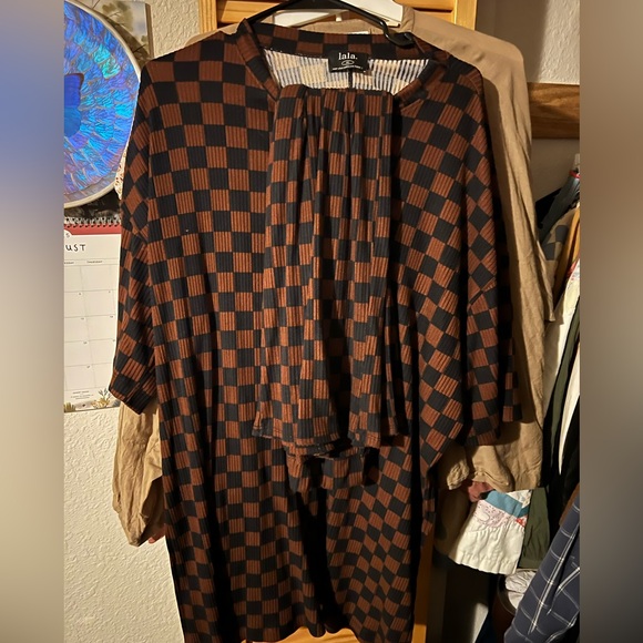 Brown/Black checker Dressed in Lala playsuit - Picture 2 of 4